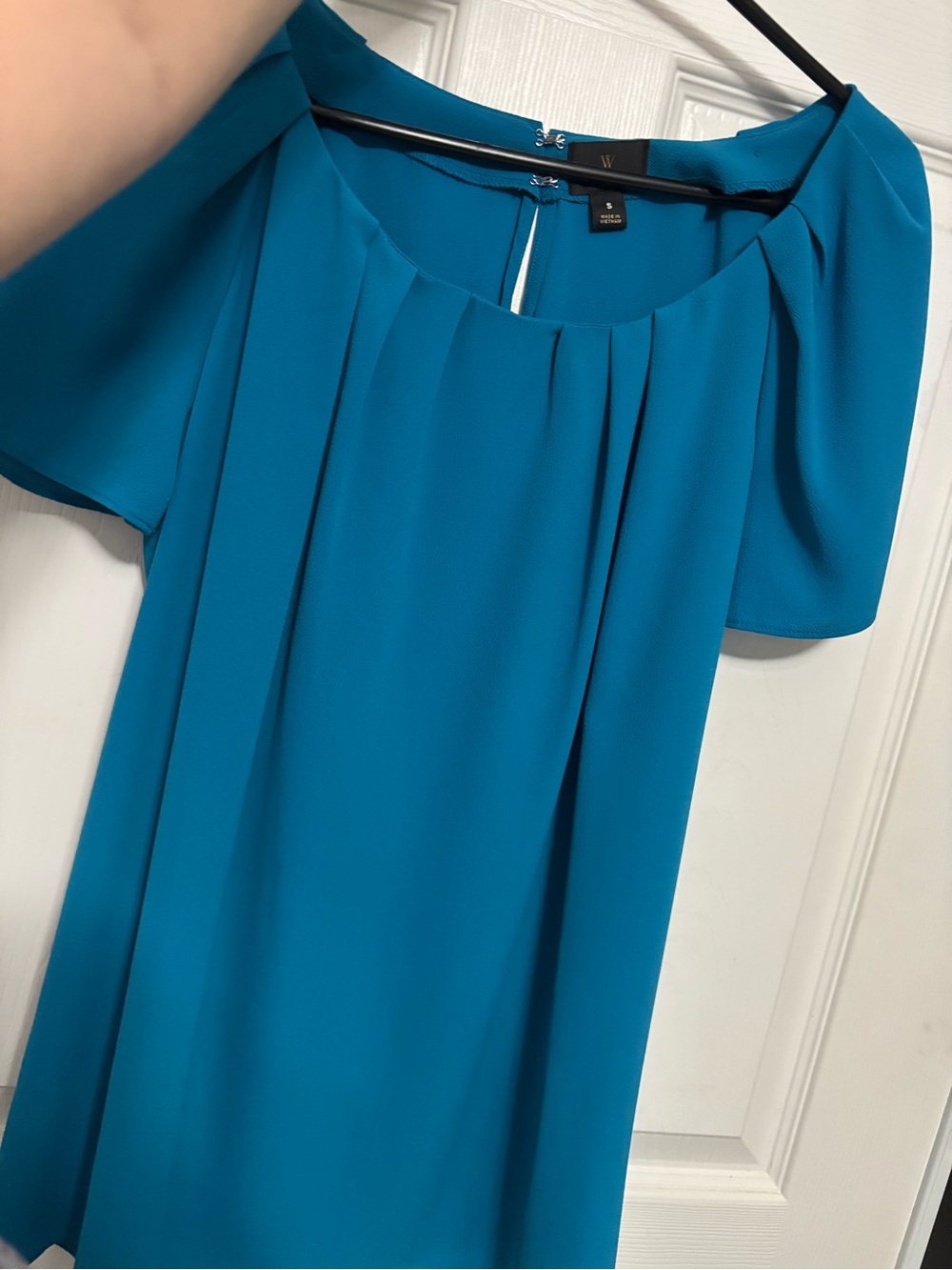Blue/Teal Scoop Neck Blouse - Size S
